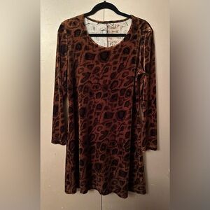 Leopard Velveteen Dress